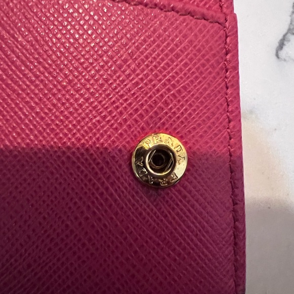 💯Authentic Prada Leather Saffiano Pink Peonia-Begonia Wallet - Picture 5 of 15